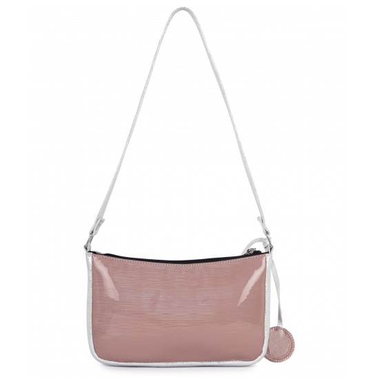 Women's pink-silver baguette bag 