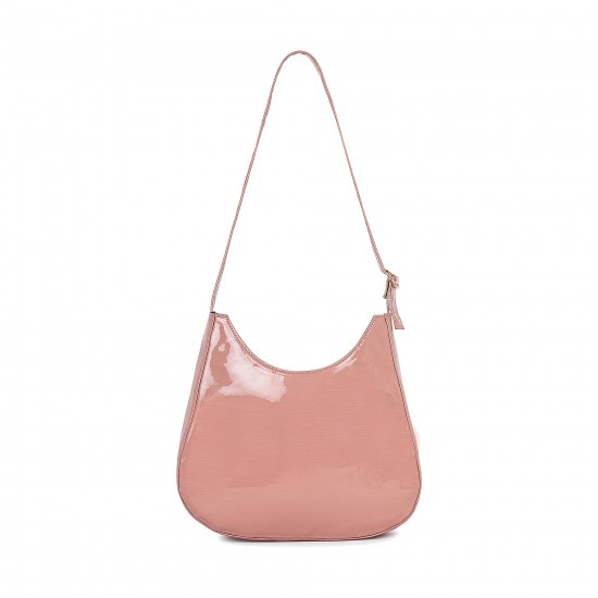 Women's pink shimmer hobo bag 