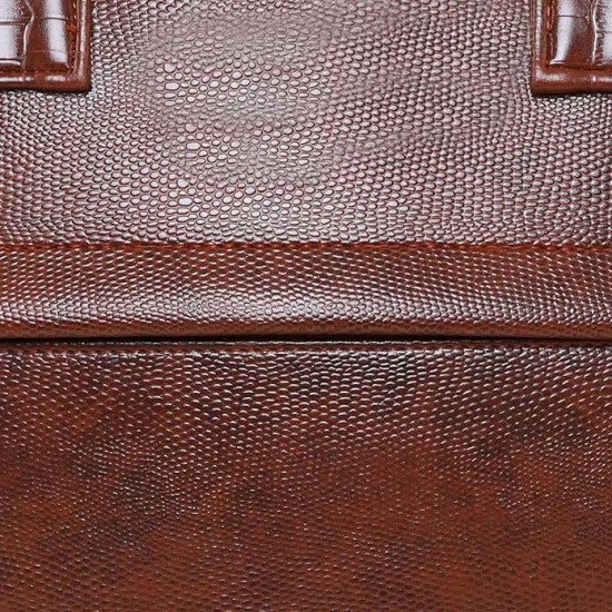 Brown textured briefcase style laptop sleeve