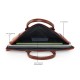 Brown textured briefcase style laptop sleeve